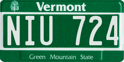 VT license plate NIU724