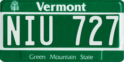 VT license plate NIU727