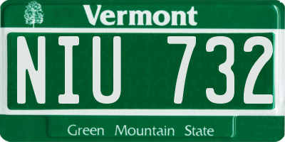 VT license plate NIU732