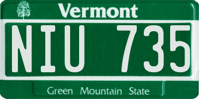 VT license plate NIU735