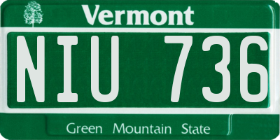 VT license plate NIU736