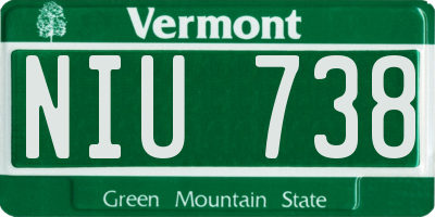 VT license plate NIU738