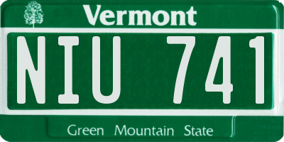 VT license plate NIU741