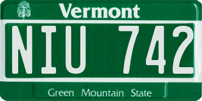 VT license plate NIU742