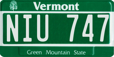 VT license plate NIU747