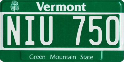 VT license plate NIU750
