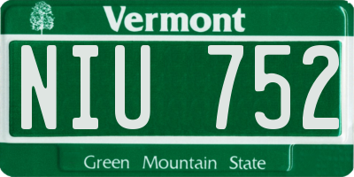 VT license plate NIU752