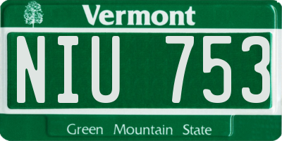 VT license plate NIU753