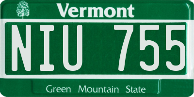 VT license plate NIU755