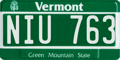 VT license plate NIU763