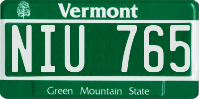 VT license plate NIU765