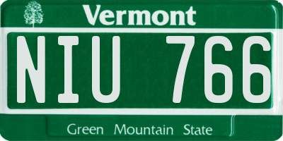 VT license plate NIU766