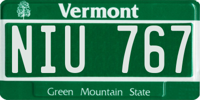 VT license plate NIU767