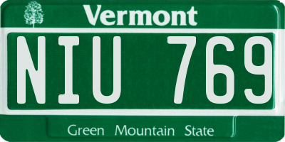 VT license plate NIU769