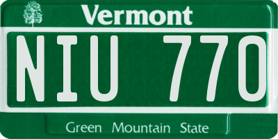 VT license plate NIU770