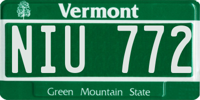 VT license plate NIU772