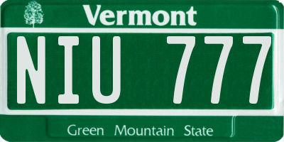 VT license plate NIU777