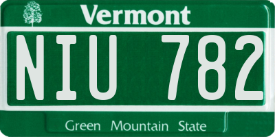 VT license plate NIU782