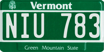 VT license plate NIU783