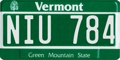 VT license plate NIU784