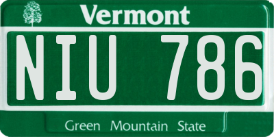 VT license plate NIU786