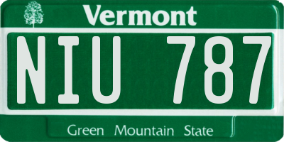 VT license plate NIU787