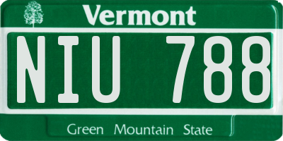 VT license plate NIU788