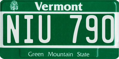 VT license plate NIU790