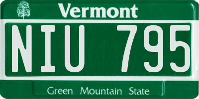 VT license plate NIU795