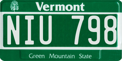 VT license plate NIU798