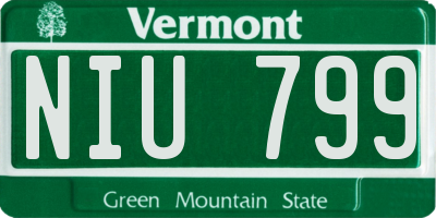 VT license plate NIU799