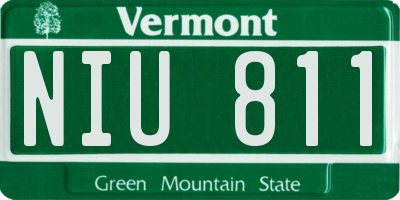 VT license plate NIU811