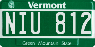 VT license plate NIU812