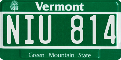 VT license plate NIU814