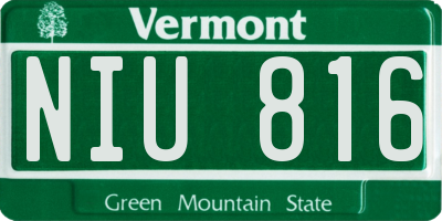 VT license plate NIU816