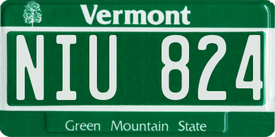 VT license plate NIU824