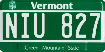 VT license plate NIU827
