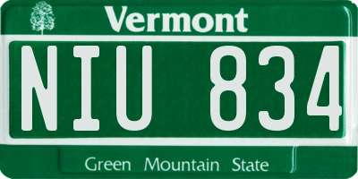 VT license plate NIU834