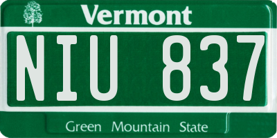 VT license plate NIU837