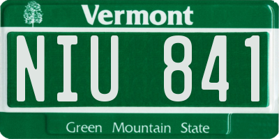 VT license plate NIU841