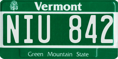 VT license plate NIU842