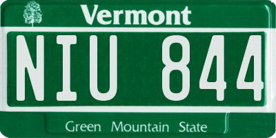 VT license plate NIU844