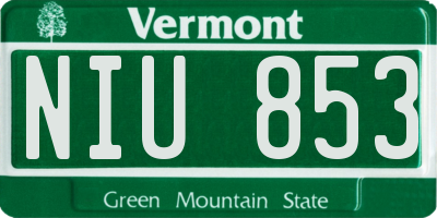 VT license plate NIU853