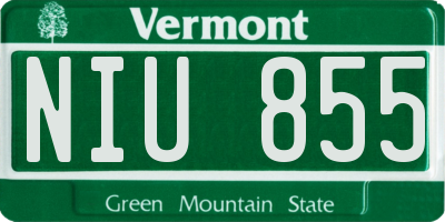 VT license plate NIU855