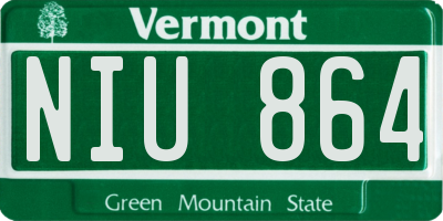 VT license plate NIU864