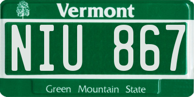 VT license plate NIU867