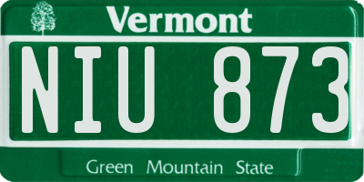 VT license plate NIU873