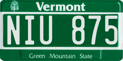 VT license plate NIU875