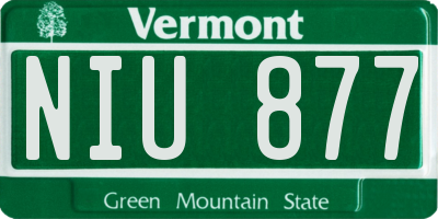 VT license plate NIU877