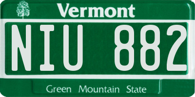 VT license plate NIU882